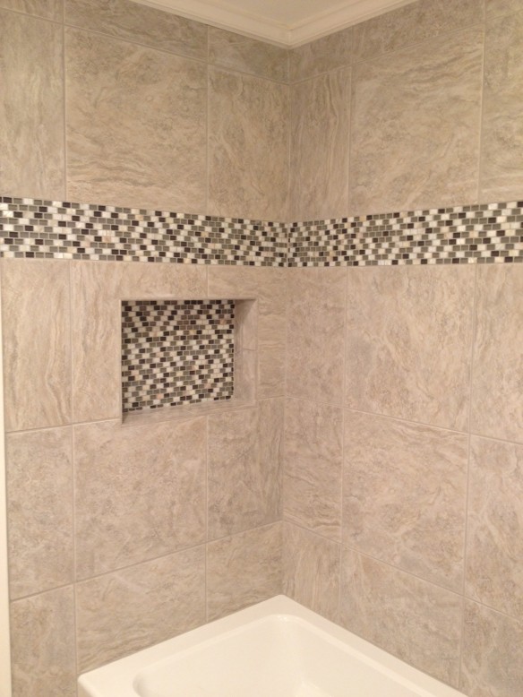 Decorative tile shower band